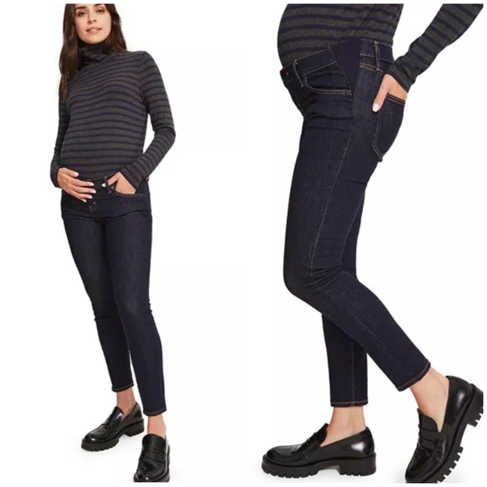 HATCH Maternity Dark Denim Under The Bump Slim Maternity‎ Jean Sz 28